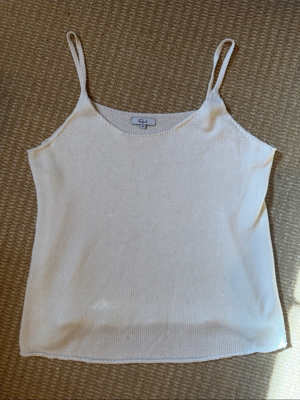RAILS Cream Knit Cami Top - Classic Spaghetti Straps
